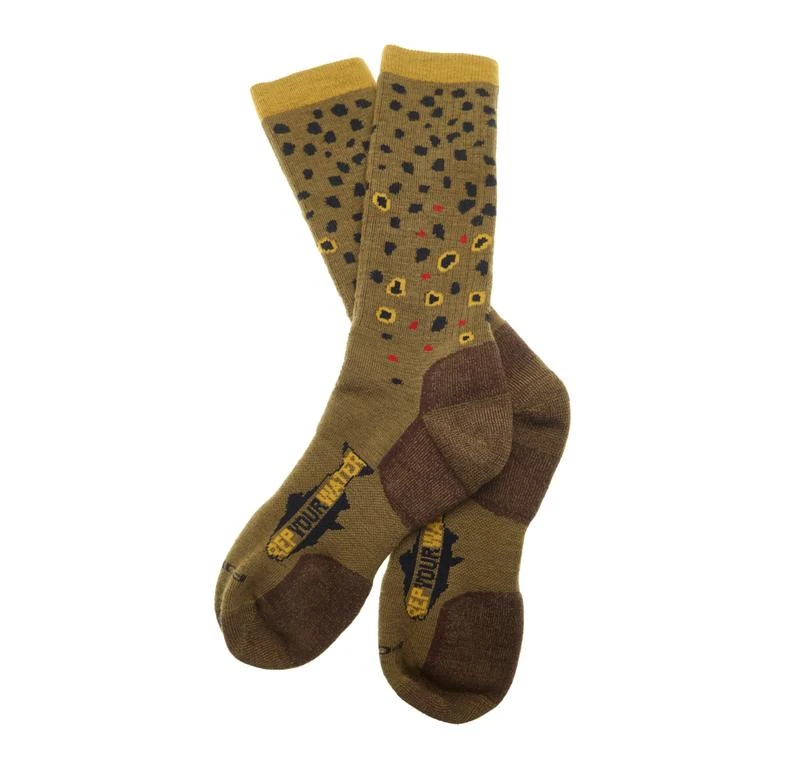 Rep Your Water Brown Trout Socks - Unique Fishing Gifts & Accessories 1 Gifts & Accessories Rep Your Water Brown Trout Socks