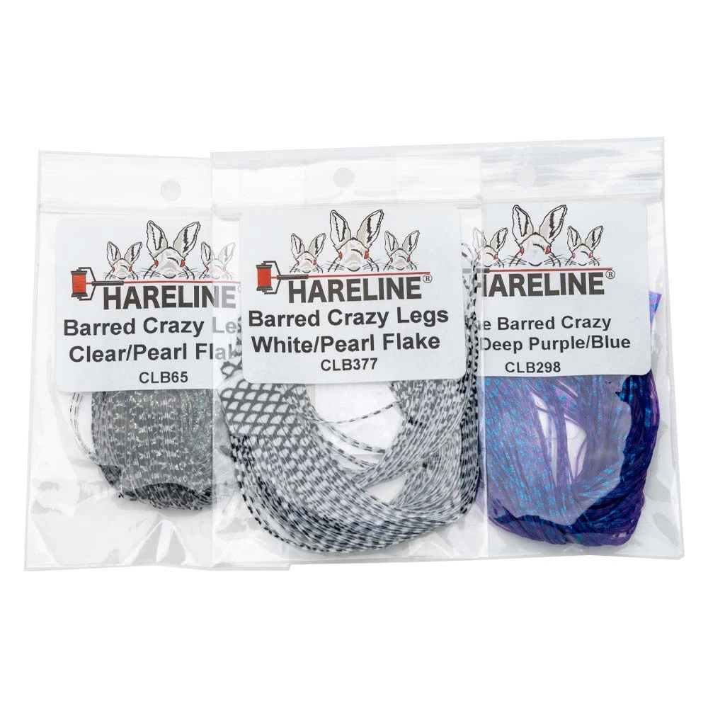 Hareline Dubbin Chenille, Braid & Body Materials Barred Crazy Legs - Premium Fly Tying Supplies 1 Hareline Dubbin Chenille, Braid & Body Materials Barred Crazy Legs