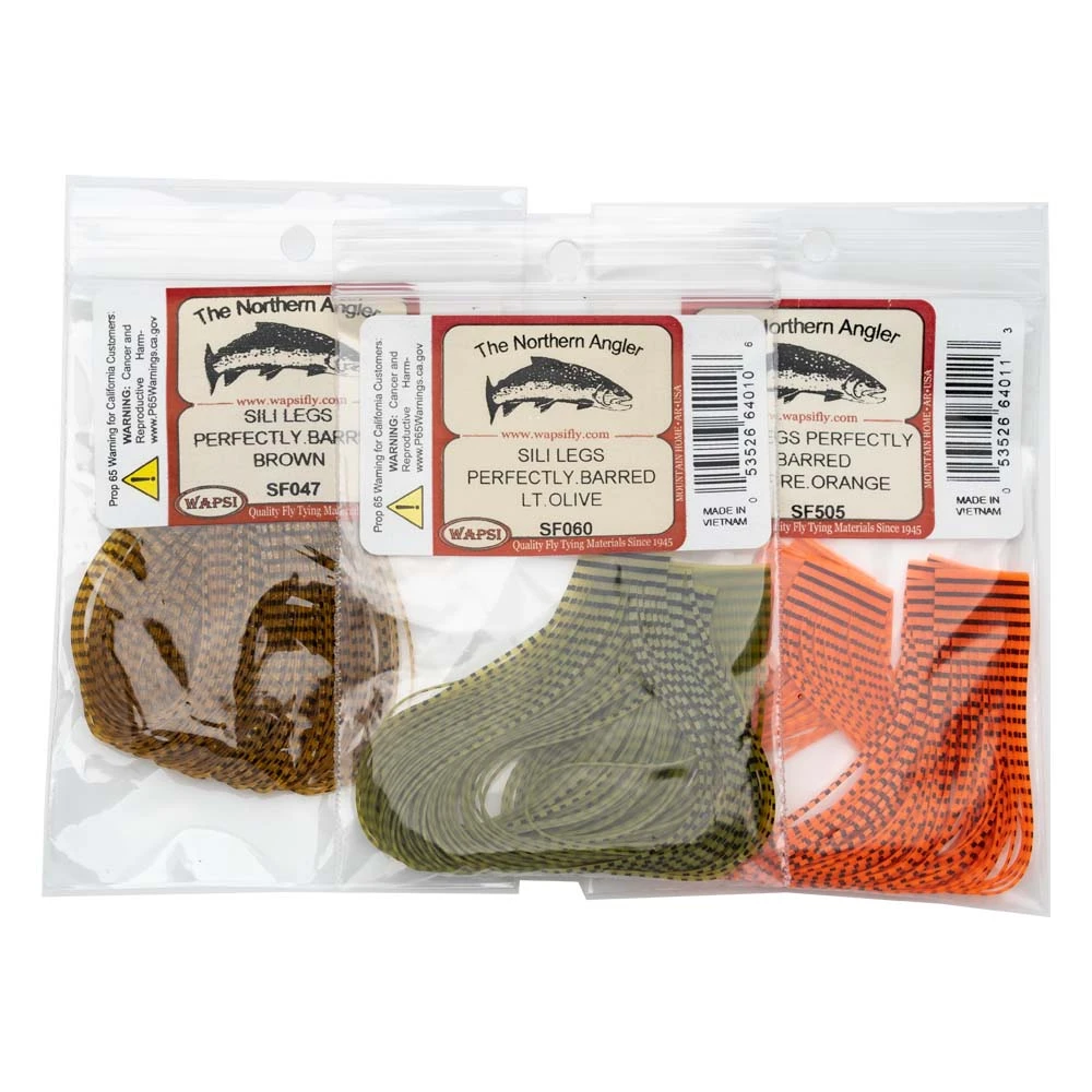 Wapsi Fly Barred Sili Legs - Premium Fly Tying Material for Realistic Fly Patterns 1 Wapsi Fly Barred Sili Legs