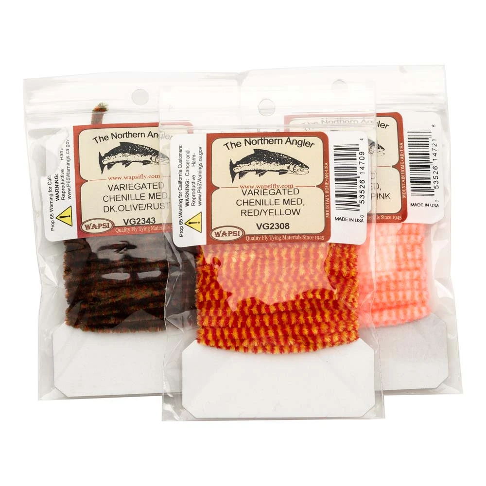 Wapsi Fly Variegated Chenille - Premium Fly Tying Material for Fishing Flies 1 Wapsi Fly Variegated Chenille