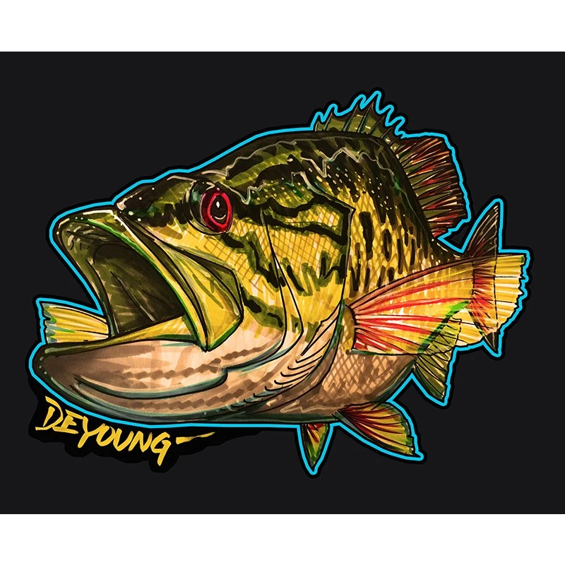 DeYoung Studio Smallmouth Bass Decal - Premium Vinyl Sticker for Gifts & Accessories 1 DeYoung Studio Gifts & Accessories DeYoung Smallmouth Decal