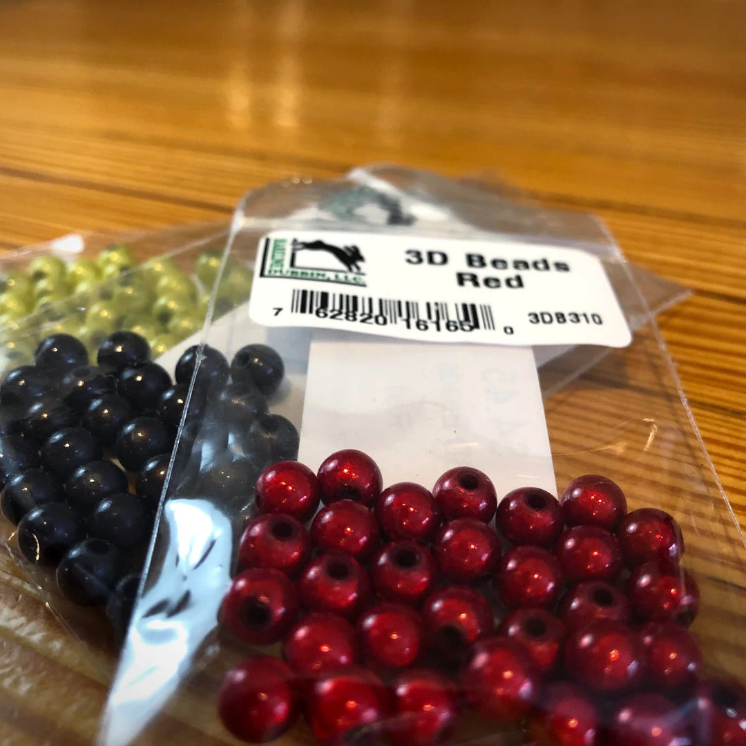 Hareline Dubbin 3D Beads for Fly Tying - Assorted Sizes & Colors 1 Hareline Dubbin 3D Beads Beads, Cones & Eyes