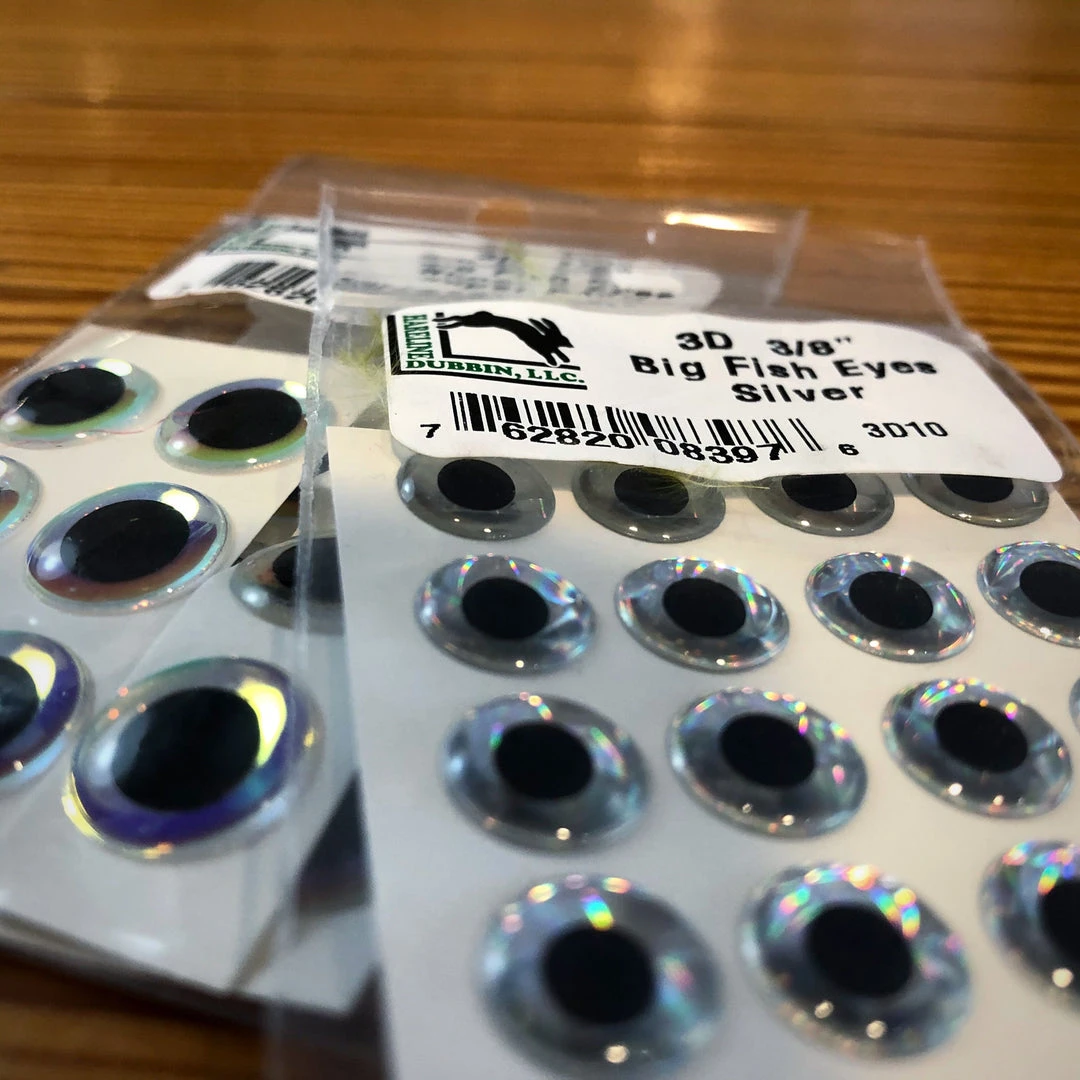 Hareline Dubbin 3D Big Fish Eyes - Realistic Fly Tying Eyes for Fishing Lures 1 Hareline Dubbin 3D Big Fish Eyes