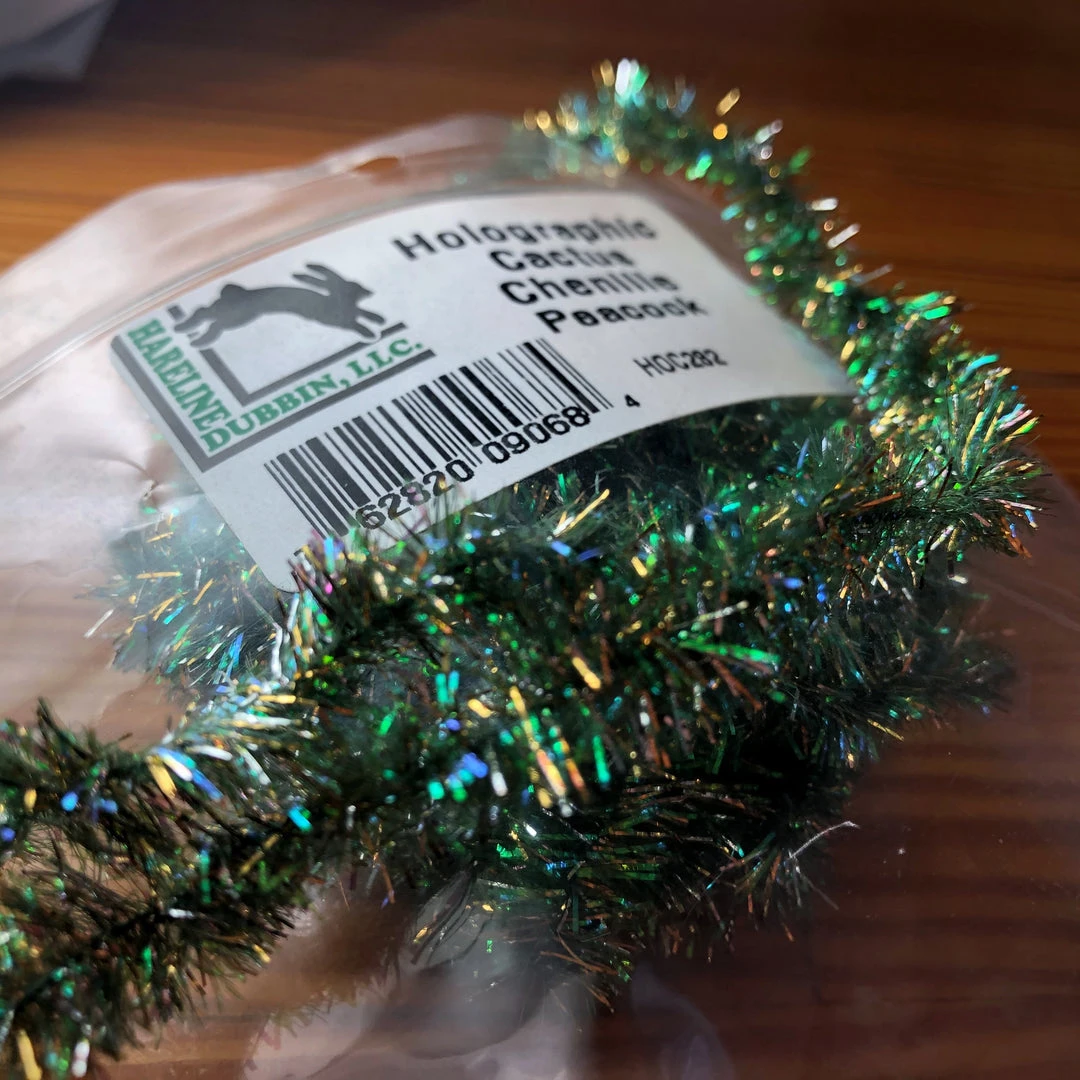 Hareline Dubbin Holographic Cactus Chenille - Premium Fly Tying Material for Fly Fishing 1 Hareline Dubbin Holographic Cactus Chenille